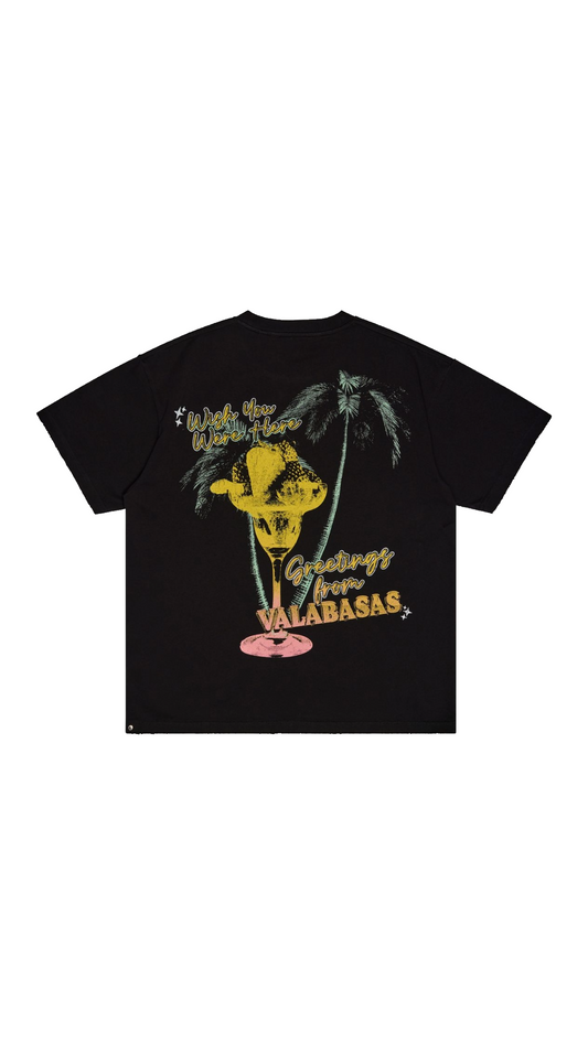 VALABASAS "GREETINGS" TEE (BLACK)