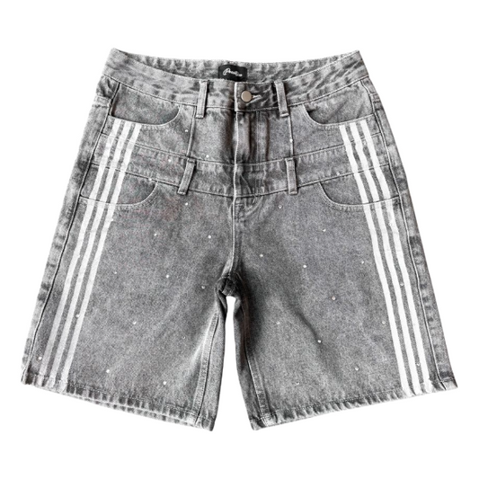 PRESTIGE DOUBLE WAISTED SHORTS - GREY