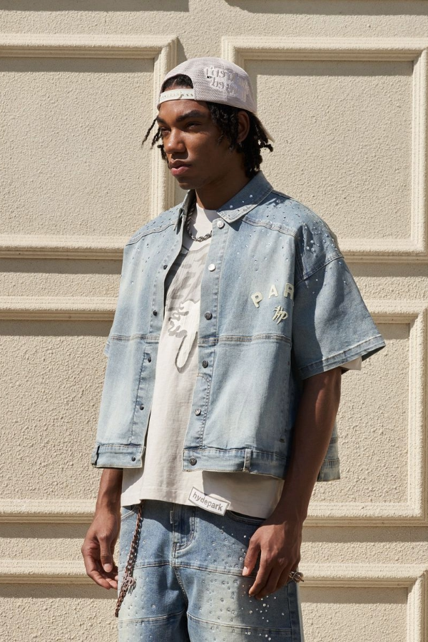 HP STUDDED PARK WORK SHIRT - BLUE
