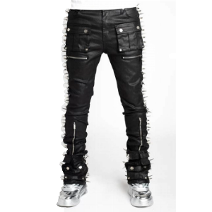 GUAPI OBSIDIAN BLACK WAX SPIKE DENIM