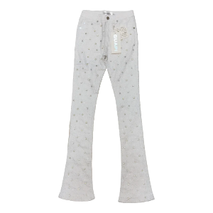 GUAPI WHITE EMBELLISHED STACKED DENIM