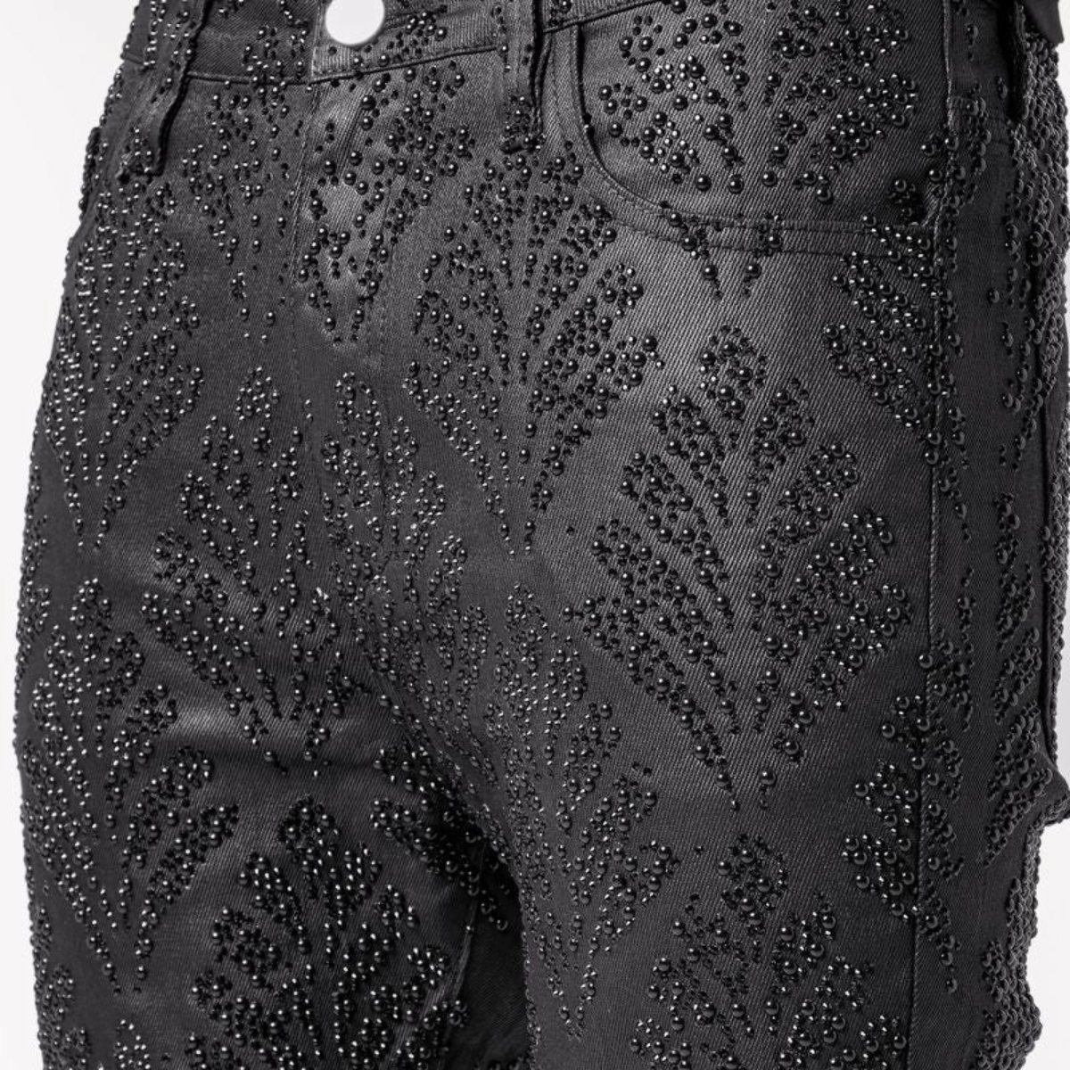 GUAPI OBSIDIAN BLACK EMBELLISHED DENIM V3
