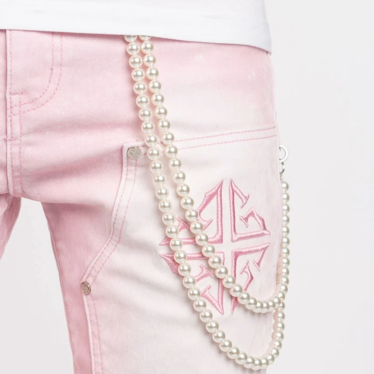 GUAPI VELVET PINK CARPENTER STACKED DENIM