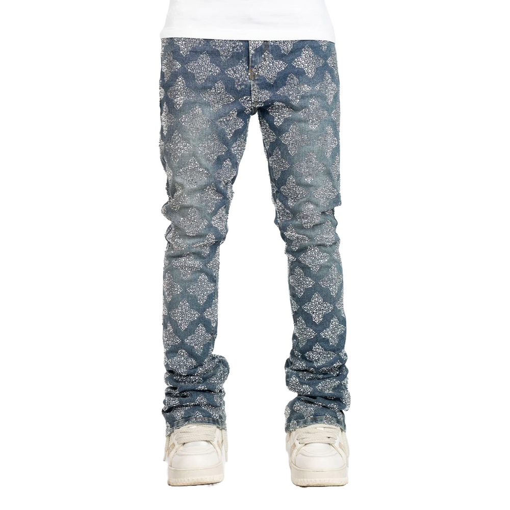 GUAPI VINTAGE BLUE EMBELLISHED DENIM