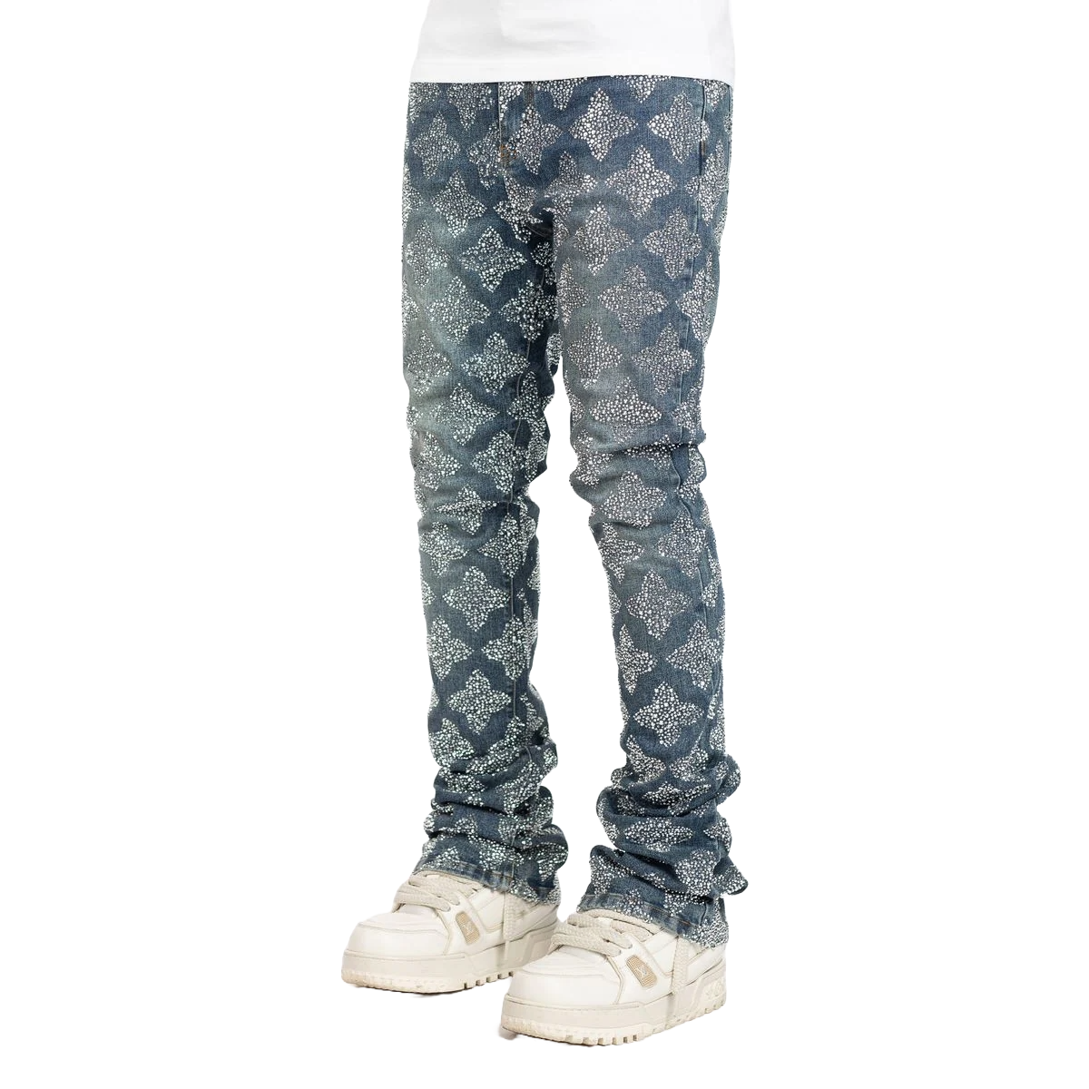 GUAPI VINTAGE BLUE EMBELLISHED DENIM