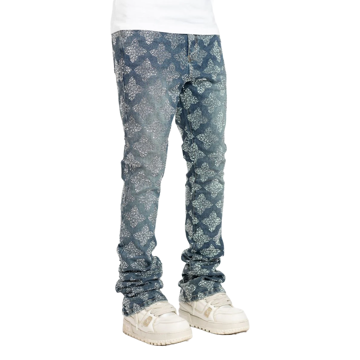 GUAPI VINTAGE BLUE EMBELLISHED DENIM
