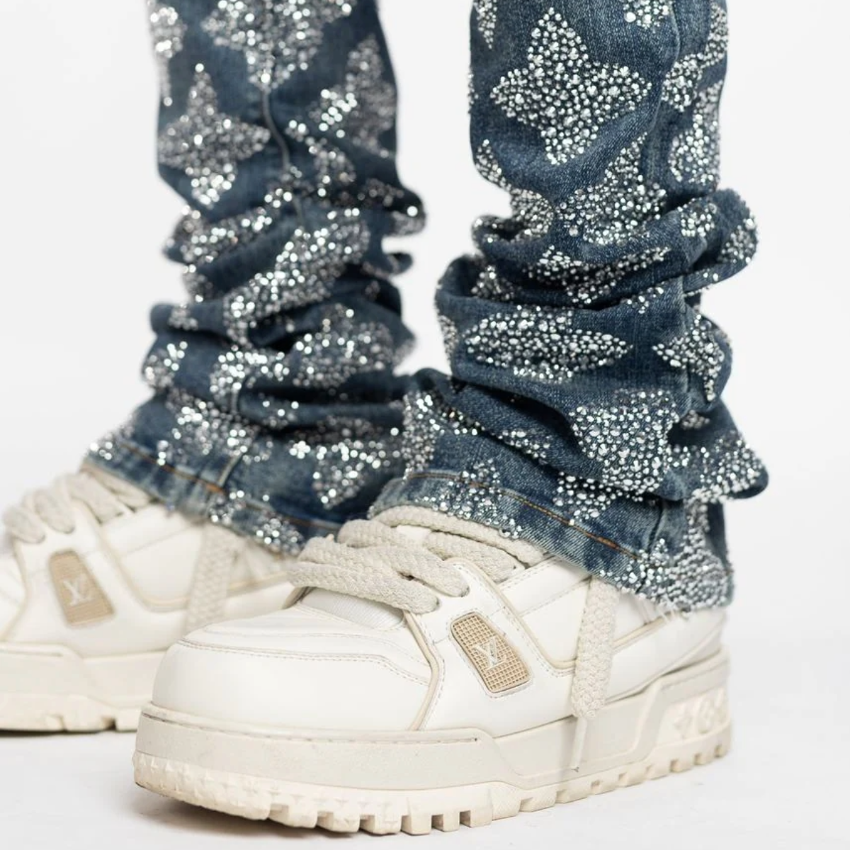 GUAPI VINTAGE BLUE EMBELLISHED DENIM
