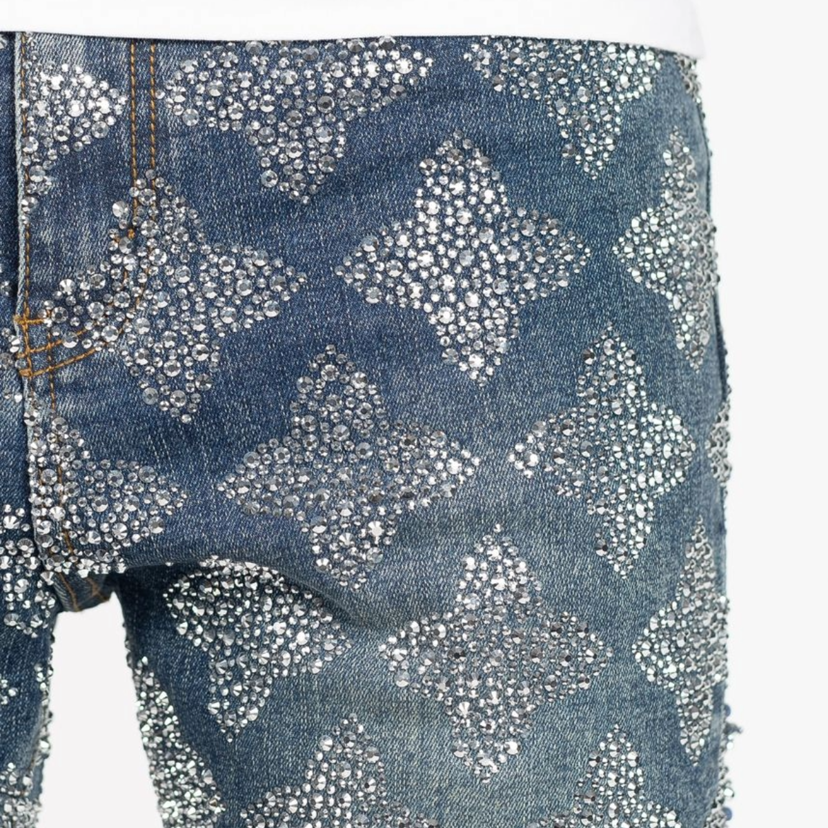 GUAPI VINTAGE BLUE EMBELLISHED DENIM
