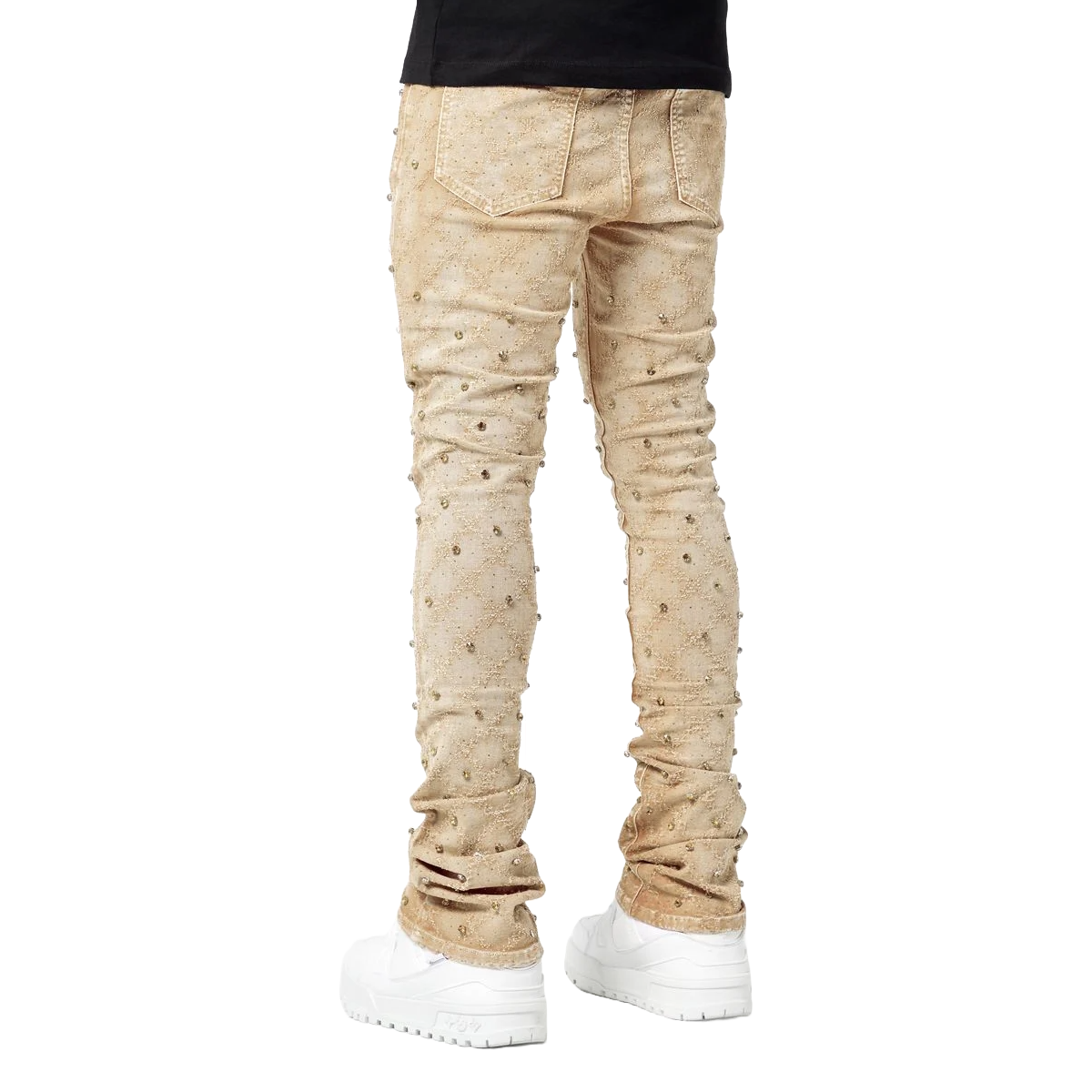 GUAPI VINTAGE KHAKI EMBELLISHED DENIM