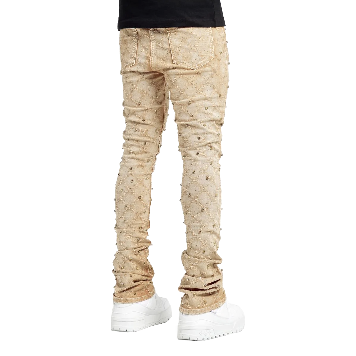 GUAPI VINTAGE KHAKI EMBELLISHED DENIM