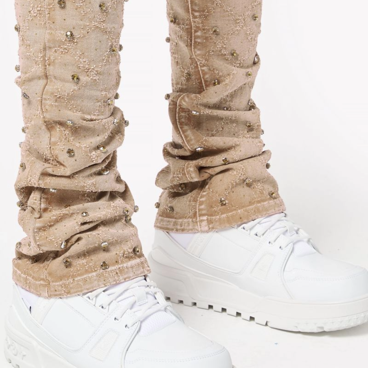 GUAPI VINTAGE KHAKI EMBELLISHED DENIM