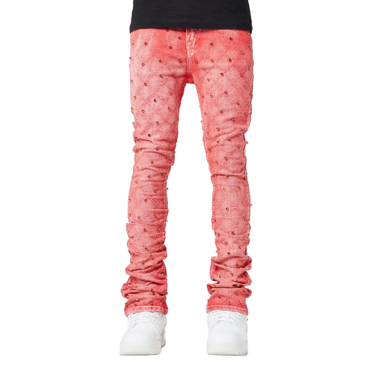 GUAPI VINTAGE RED EMBELLISHED DENIM