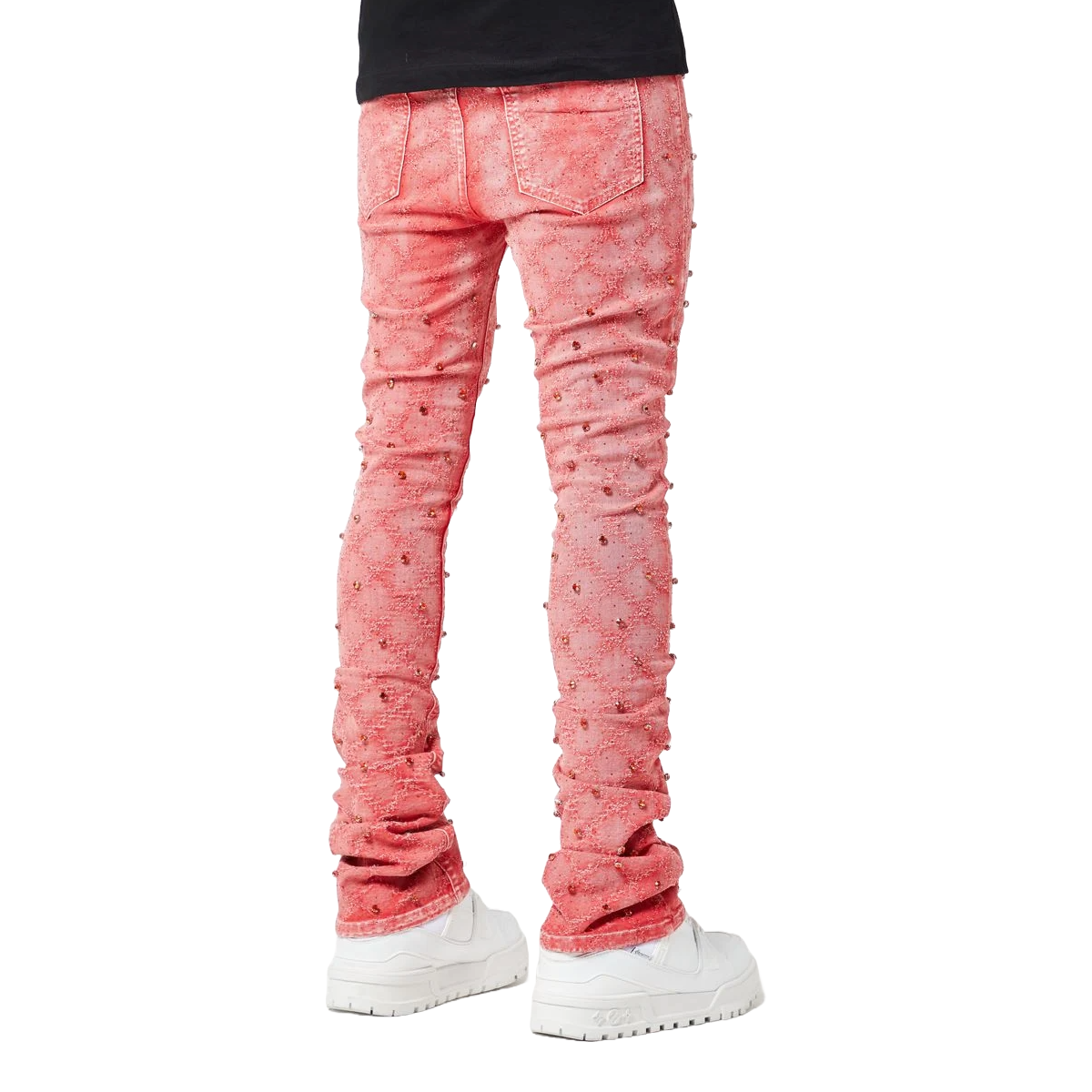 GUAPI VINTAGE RED EMBELLISHED DENIM