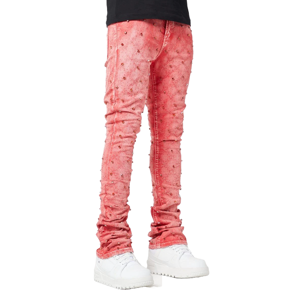 GUAPI VINTAGE RED EMBELLISHED DENIM