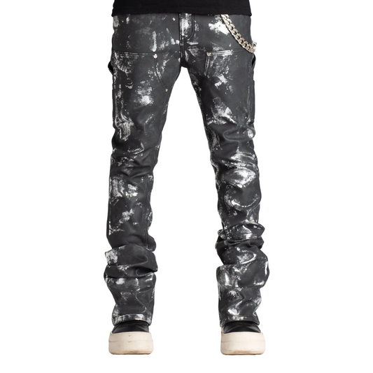 GUAPI OBSIDIAN BLACK LEATHER CARPENTER DENIM