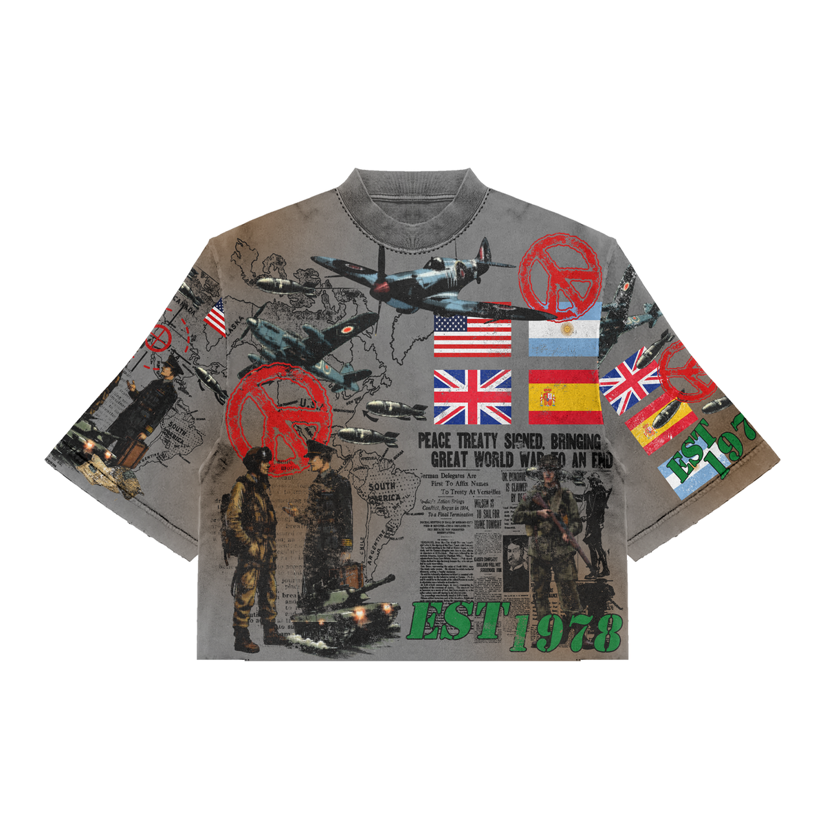 SYNDICATE 'PEACE TREATY' GREY TEE