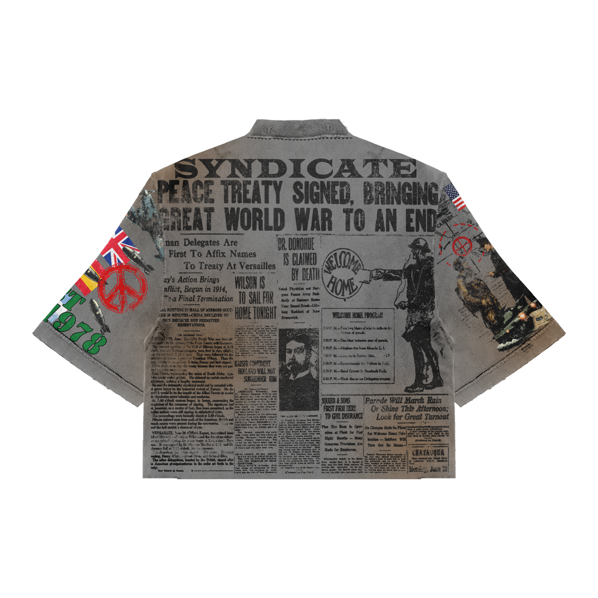 SYNDICATE 'PEACE TREATY' GREY TEE