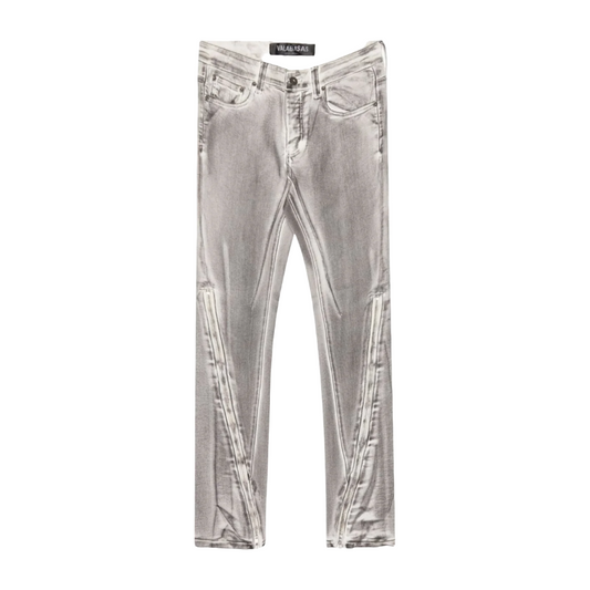 VALABASAS "RUNNER" WHITE GREY SKINNY DENIM