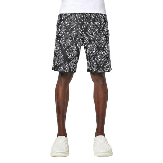 GUAPI OBSIDIAN BLACK EMBELLISHED DENIM SHORTS