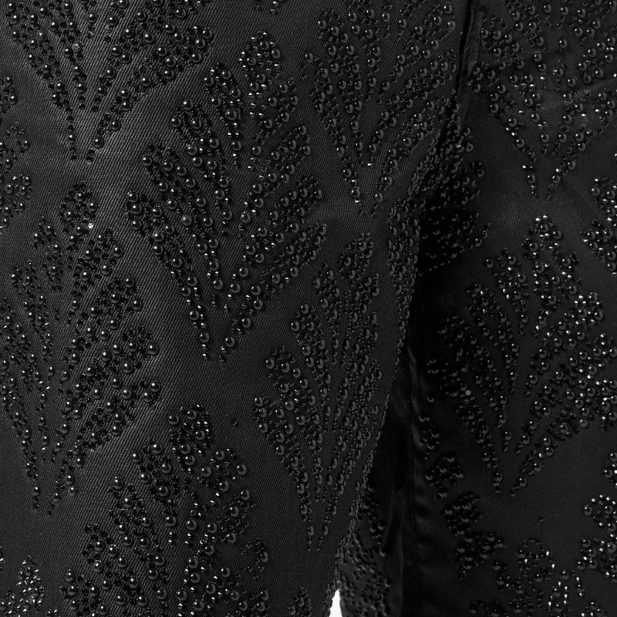 GUAPI ALL BLACK EMBELLISHED DENIM SHORTS V2