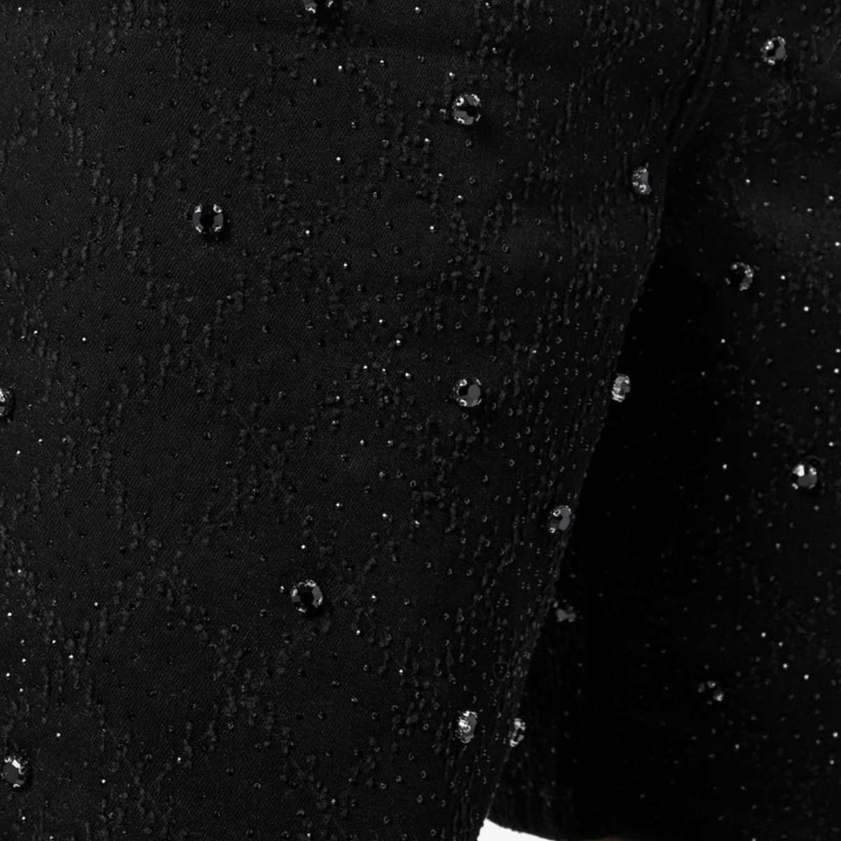 GUAPI ALL BLACK EMBELLISHED DENIM SHORTS