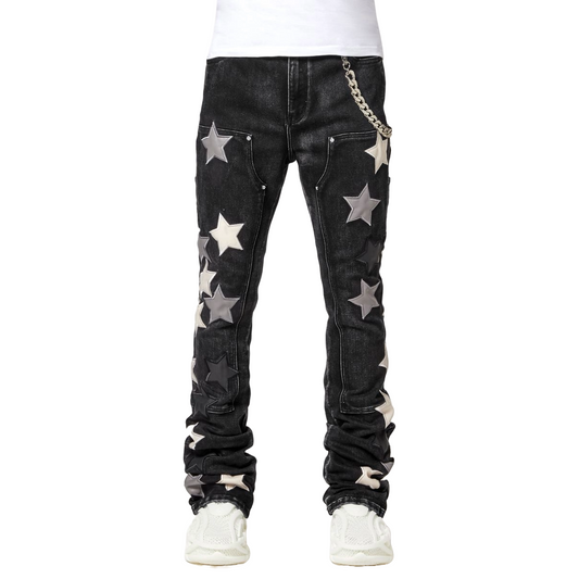 GUAPI OBSIDIAN BLACK VINTAGE STARS DENIM