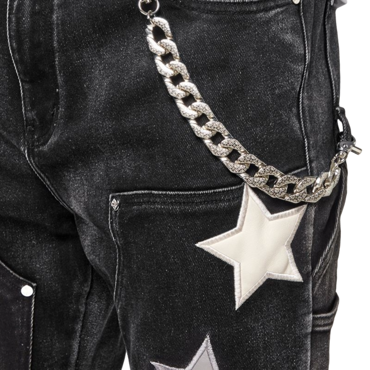 GUAPI OBSIDIAN BLACK VINTAGE STARS DENIM