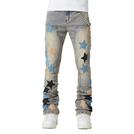 GUAPI POWDER BLUE VINTAGE STARS DENIM