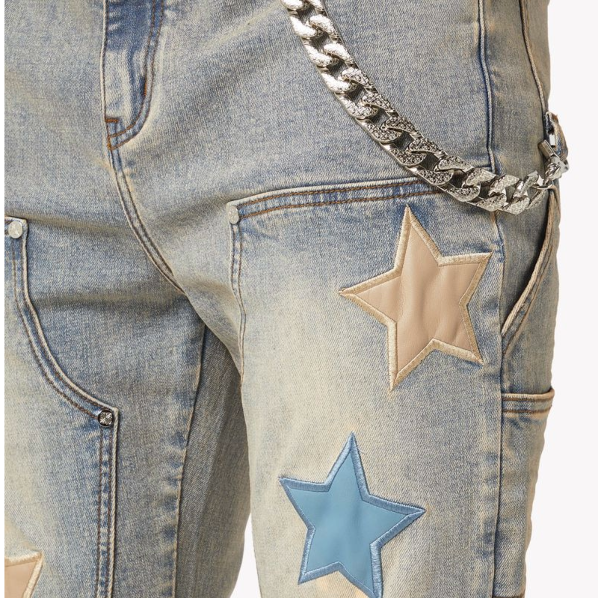 GUAPI POWDER BLUE VINTAGE STARS DENIM