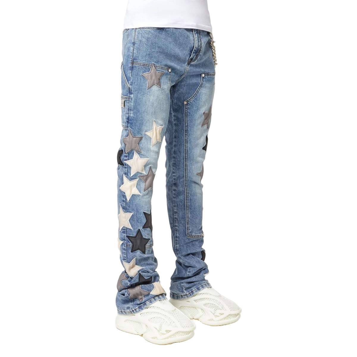 GUAPI AQUA BLUE VINTAGE STARS DENIM