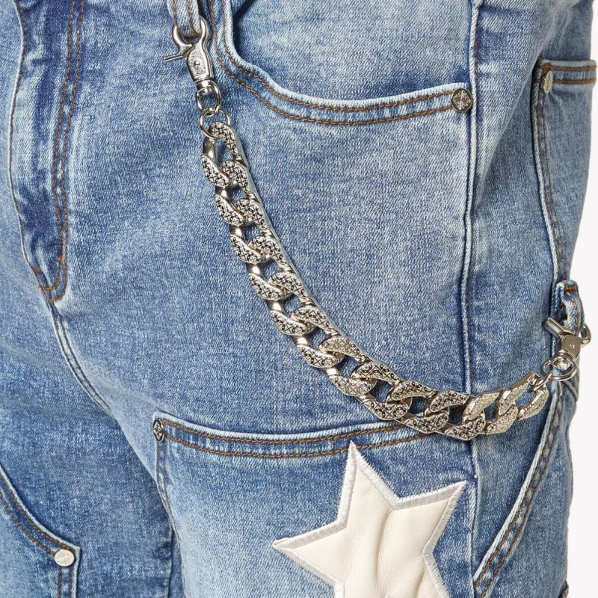 GUAPI AQUA BLUE VINTAGE STARS DENIM