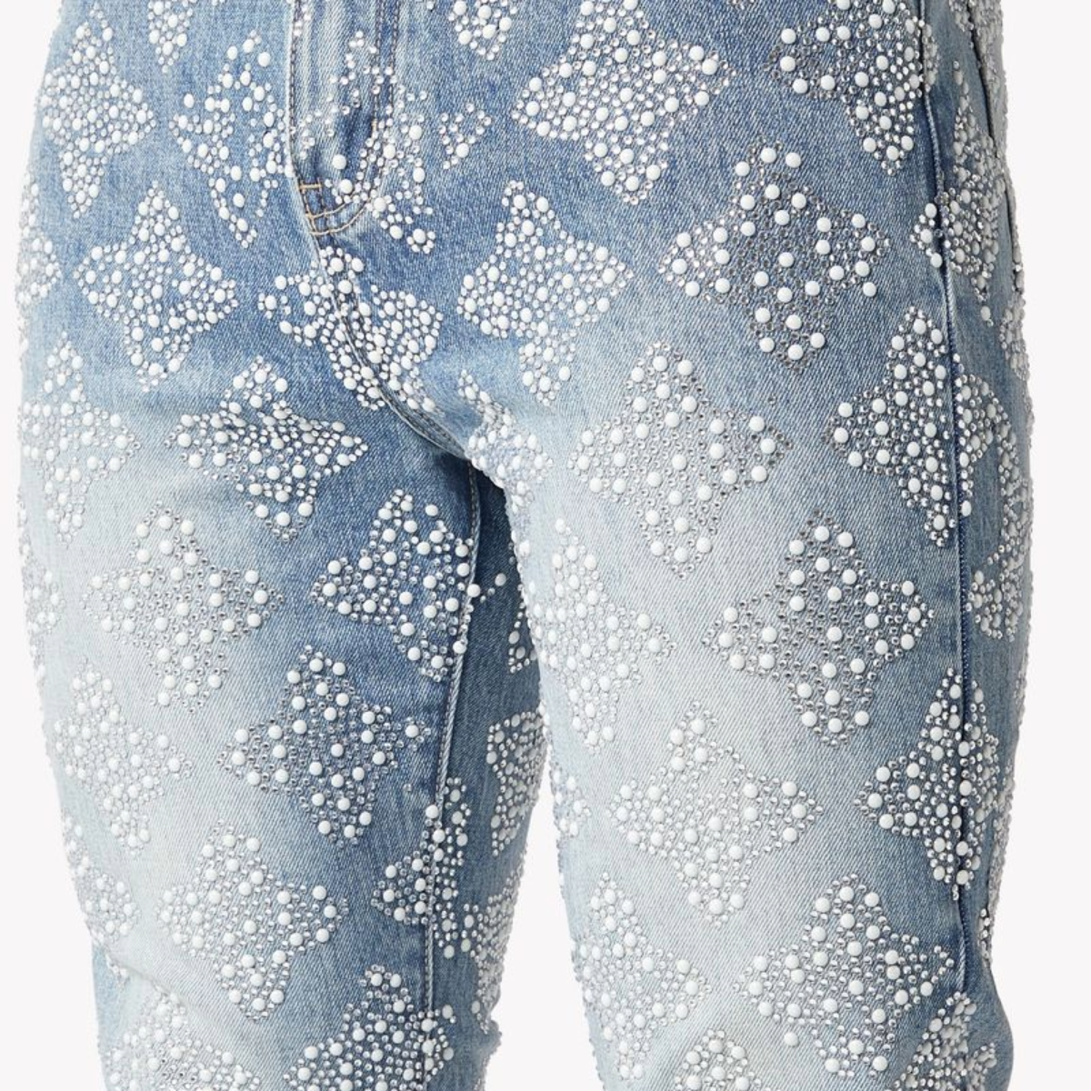 GUAPI AQUA BLUE EMBELLISHED DENIM V4