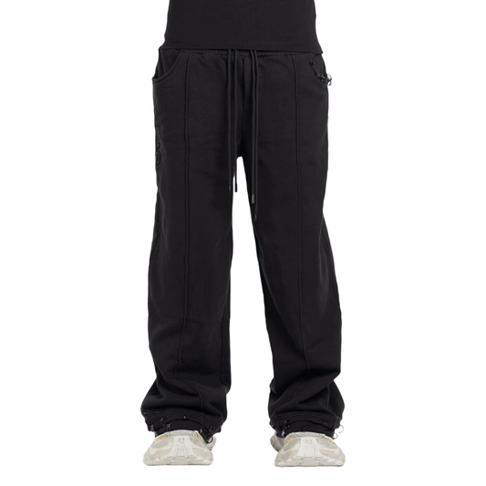 GUAPI ALL BLACK PIERCING SWEAT PANTS