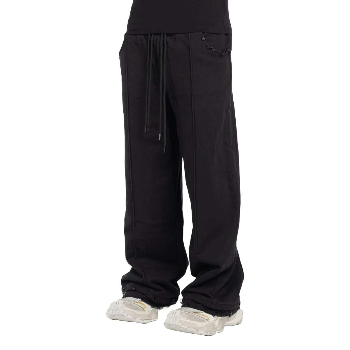 GUAPI ALL BLACK PIERCING SWEAT PANTS