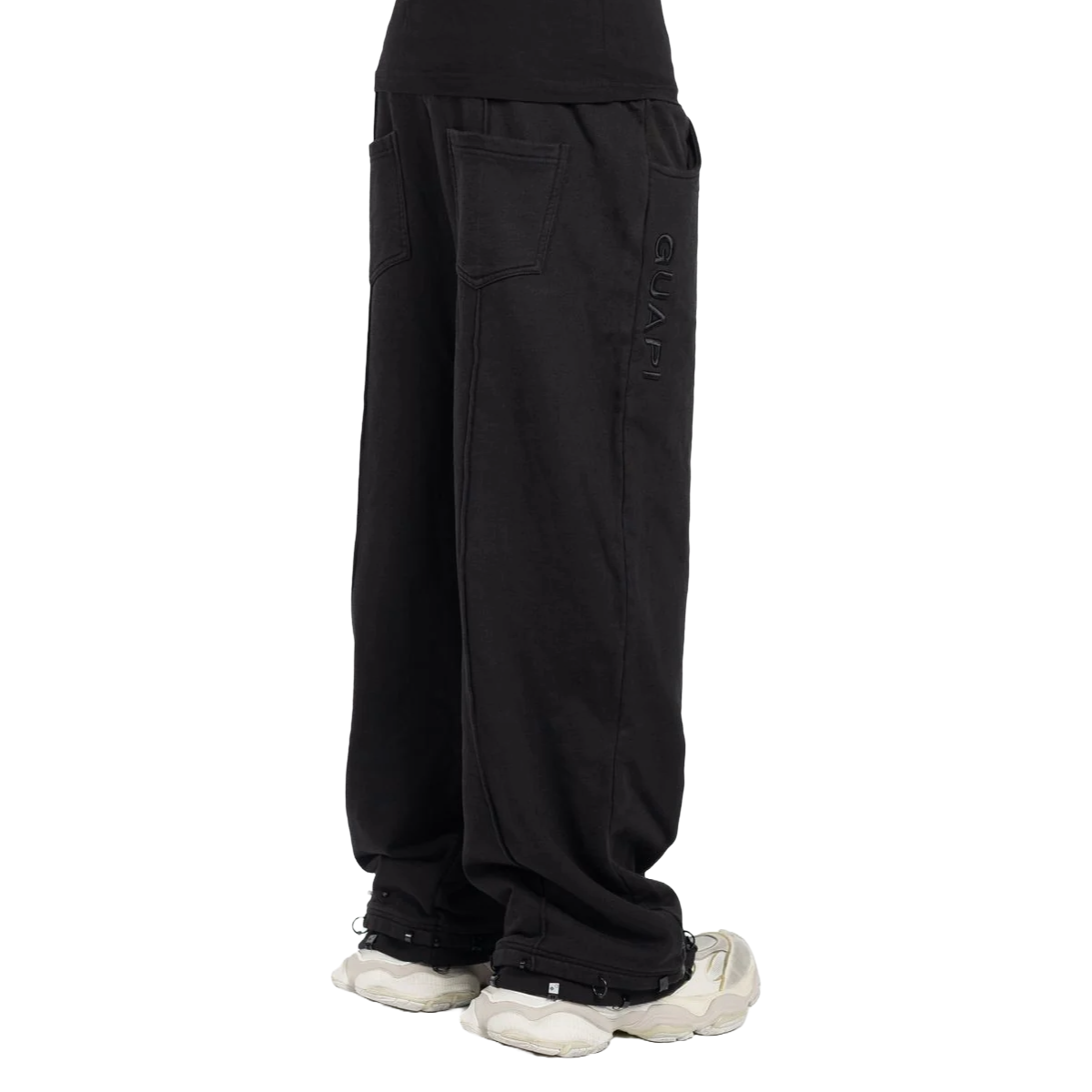 GUAPI ALL BLACK PIERCING SWEAT PANTS
