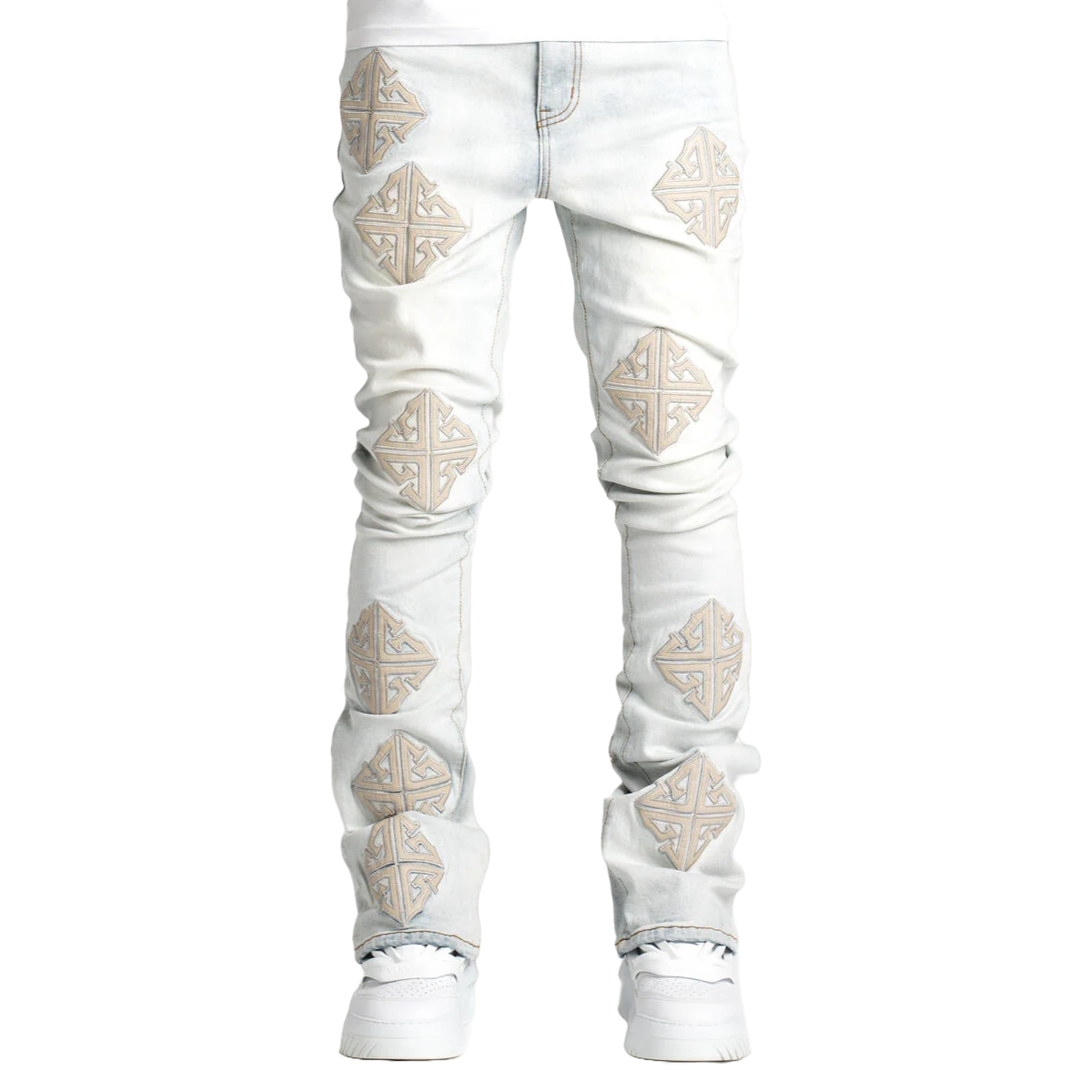 GUAPI POWDER BLUE ICON STACKED DENIM