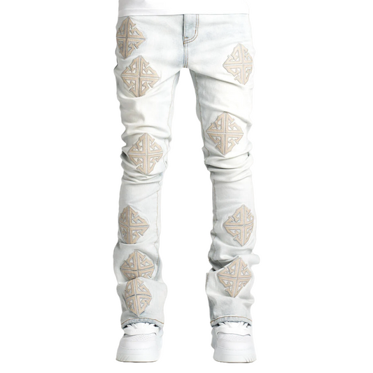 GUAPI POWDER BLUE ICON STACKED DENIM