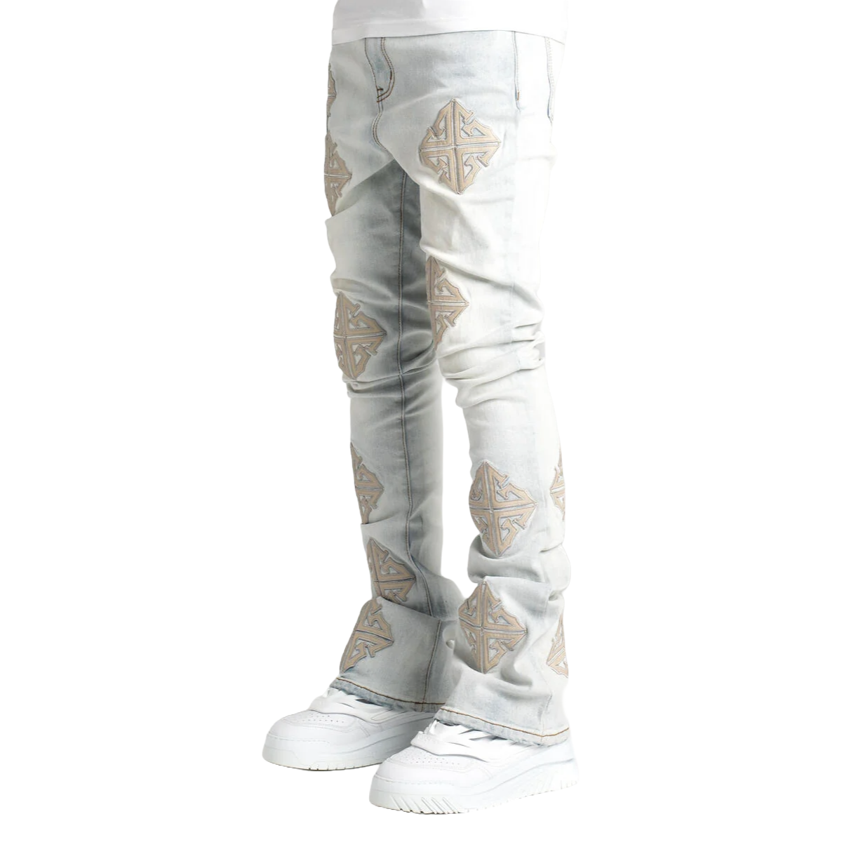 GUAPI POWDER BLUE ICON STACKED DENIM