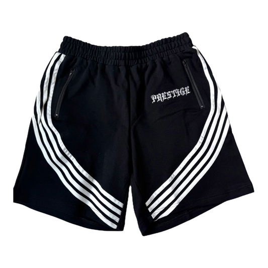 PRESTIGE 'STRIPED' SHORTS - BLACK
