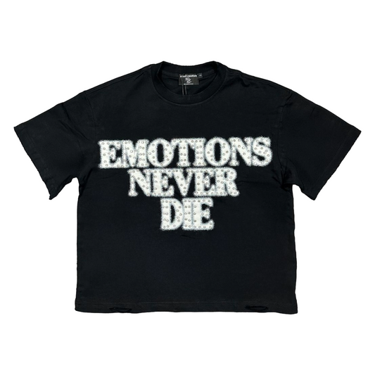 ME 'END' RHINESTONE TEE - BLACK