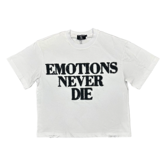 ME 'END' RHINESTONE TEE - WHITE