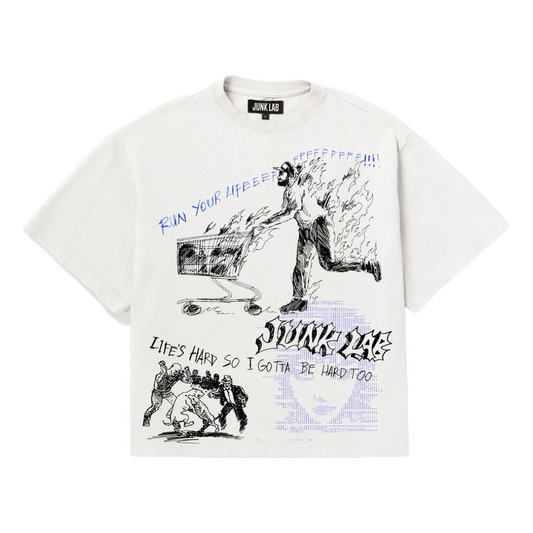 JUNKLAB "BURNING" T-SHIRT (WHITE)