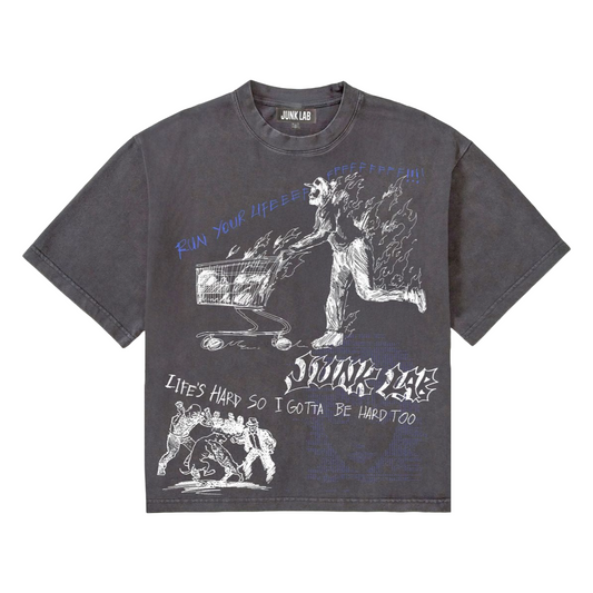 JUNKLAB "BURNING" T-SHIRT (SHADOW)