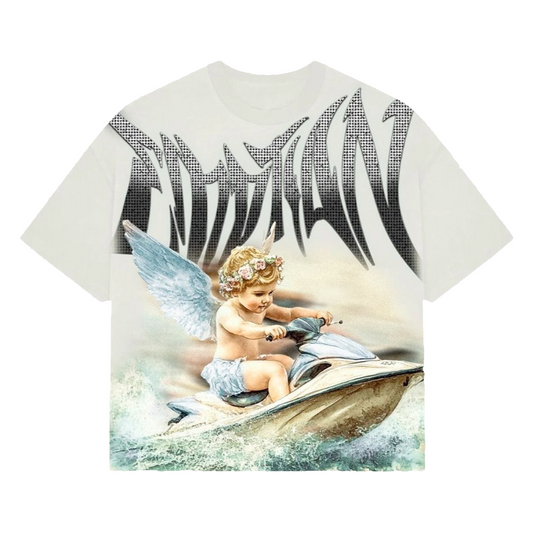 ME 'JETSKI' RHINESTONE TEE - WHITE