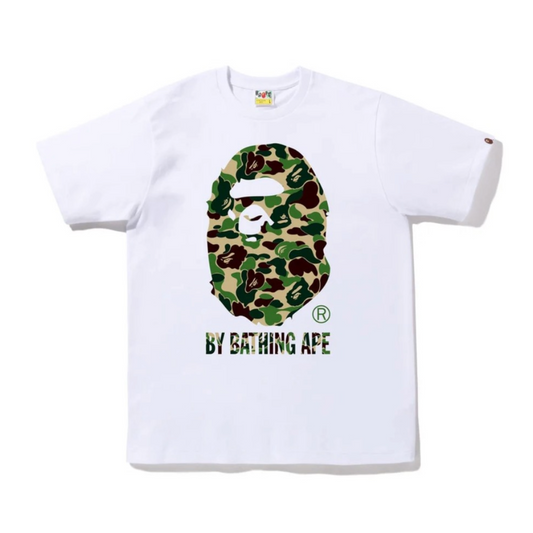 BAPE ABC CAMO BY BATHING TEE - WHITE/GREEN