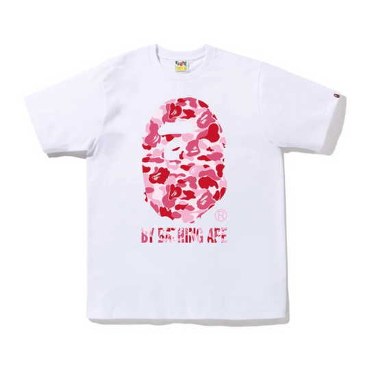 BAPE ABC CAMO BY BATHING TEE - WHITE/PINK