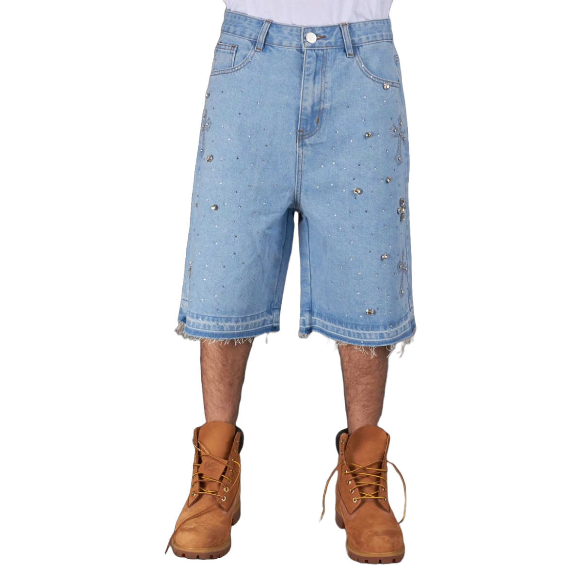 NME 'FELIX' JEAN SHORTS - LT BLUE