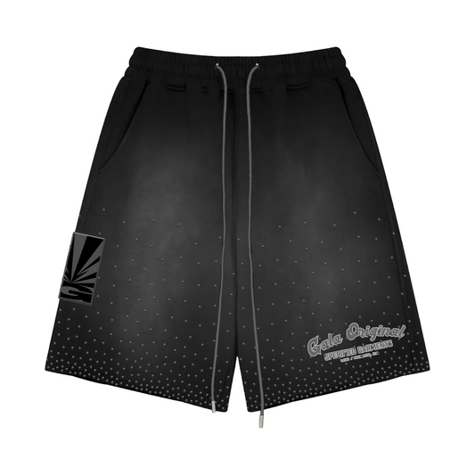 RHINESTONE TERRY SHORTS - BLACK