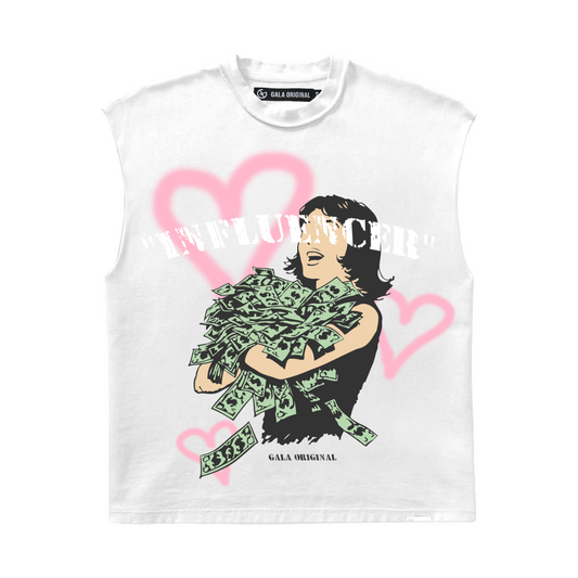 INFLUENCER CUTOFF TEE - WHITE