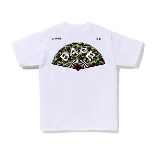 BAPE JAPANESE FAN TEE - WHITE/GREEN